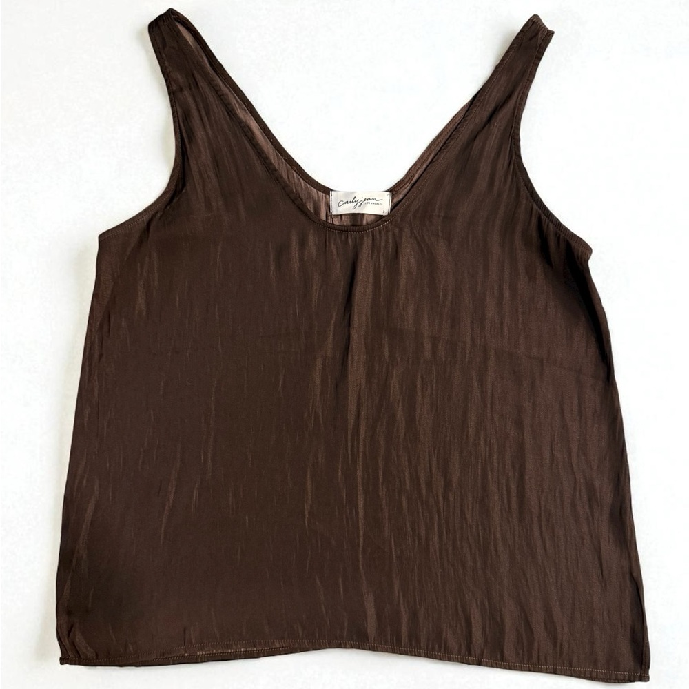 Carly Jean Los Angeles Brown Sleeveless Top